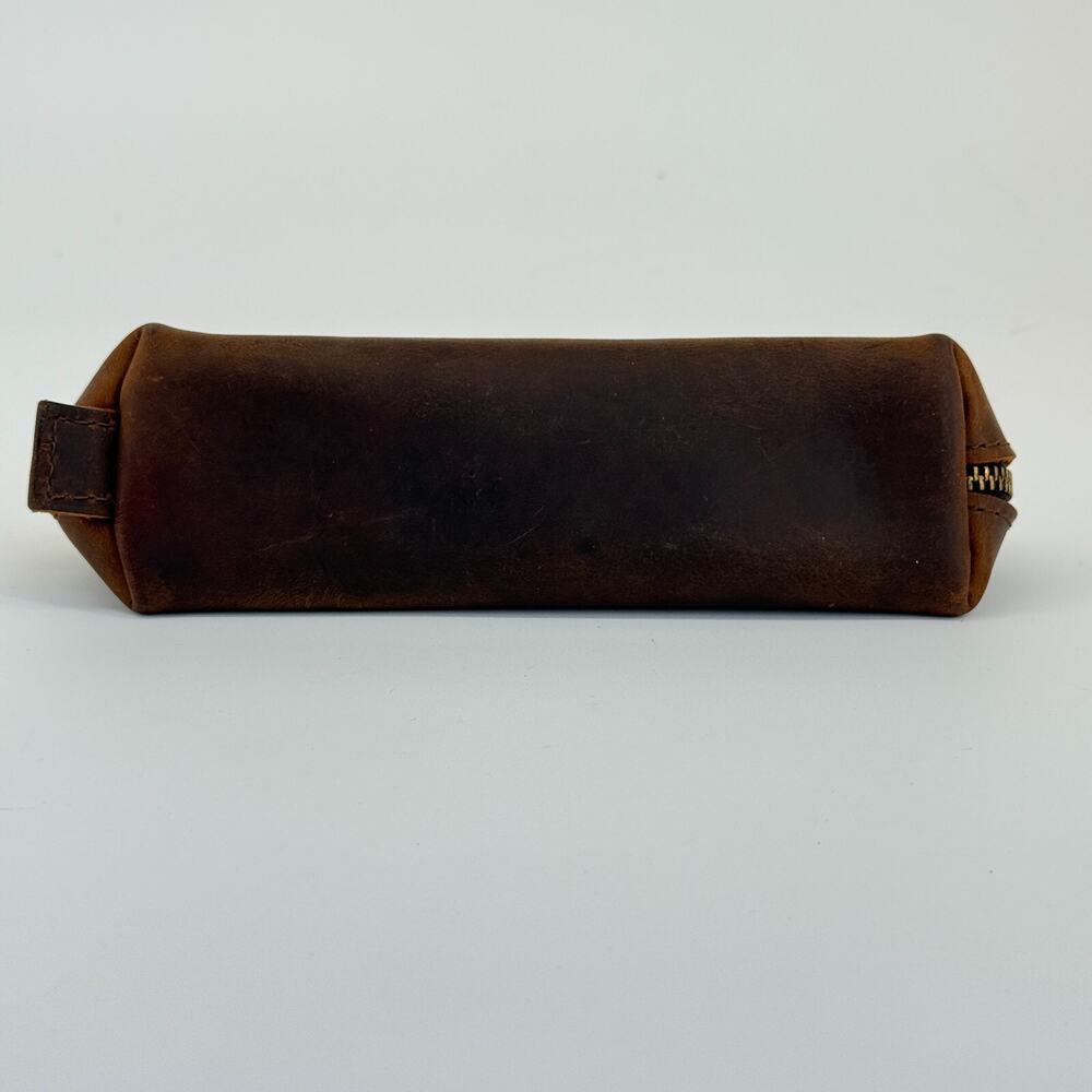 Portland‎ Leather Goods Brown The Sidekick Pouch Small Leather Zipper Bag SLG - Picture 5 of 9